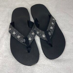 SurfWare- Men's Black Flip Flops Everyday Beach Summer Sandals Shoes Size 10